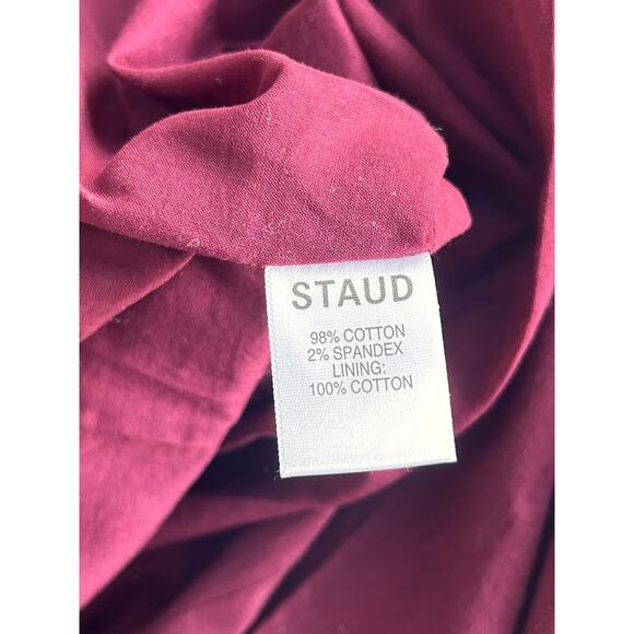 NWT Staud Josephine Cut-Out Maxi Dress Leg Slit Sweetheart Long Sleeve Plum SZ 4 - Picture 12 of 14